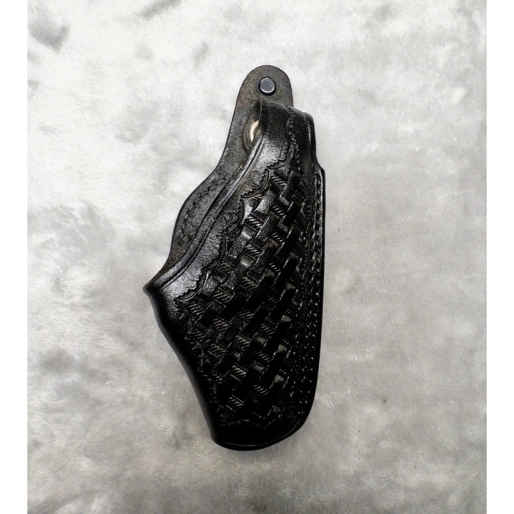 Vtg Bucheimer Plainsman Black Basket Weave Holster Duty Utility Tactical